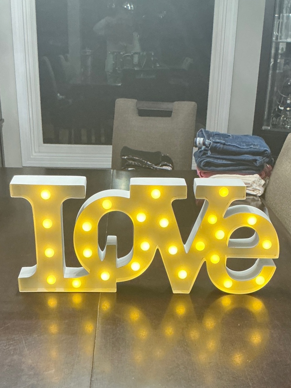 Light-Up 'Love' Marquee Sign - White with Warm Yellow Bulbs Wedding Decor